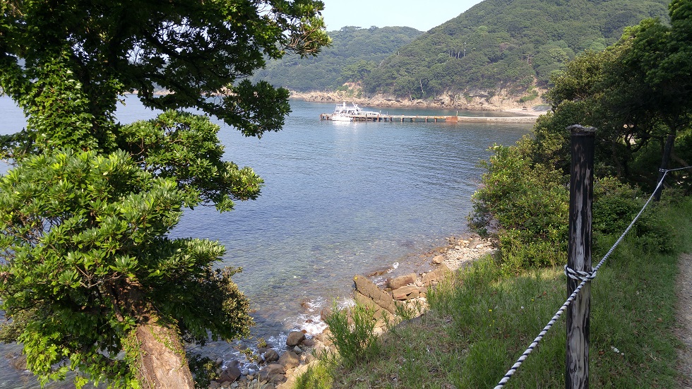 横方向から見る野奈浦桟橋